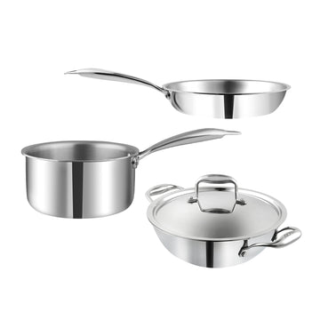 Vinod Platinum Triply Stainless Steel Combo Sets (Induction Friendly)